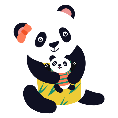 Mother s day hugging panda Free Download PNG