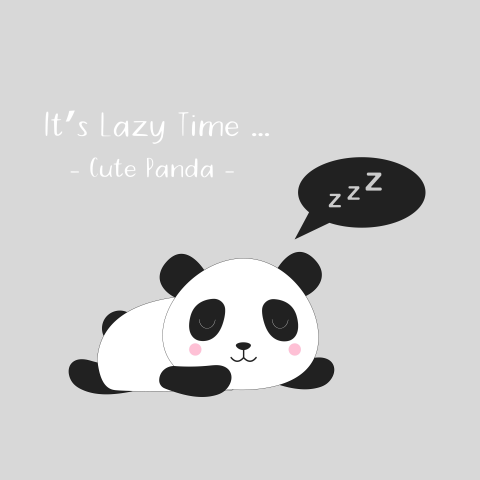 Lazy panda character lay down PNG Free Download