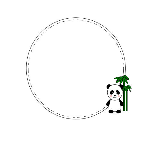 White panda border green bamboo PNG Free Download