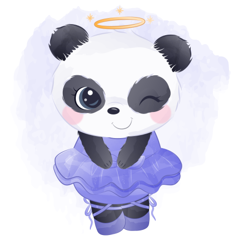 Adorable dancing panda clip art Free PNG Download (2)