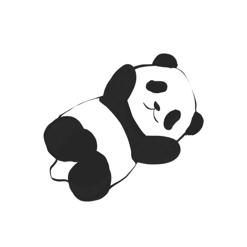 Chinese style ink panda baby PNG Download