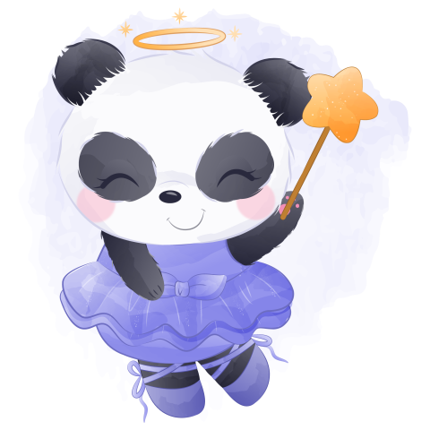 Adorable dancing panda clip art Free PNG Download