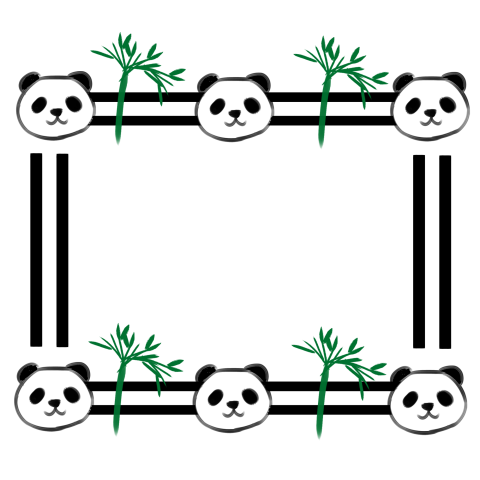 Cute panda bamboo border PNG Download