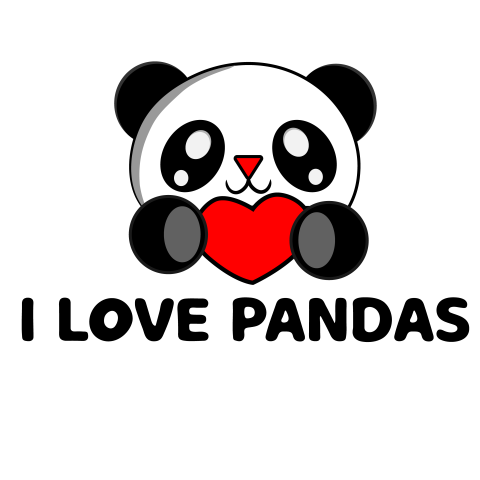 I love pandas t shirt design PNG Free Download