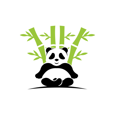 Panda animal and bamboo green PNG Download Free