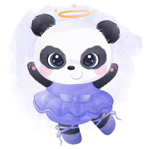 Adorable dancing panda clip art PNG Free Download