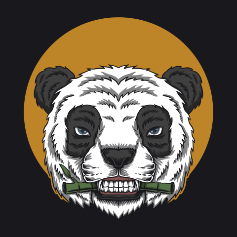 Panda eat bamboo head vector PNG Free Download