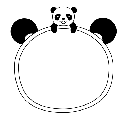 Panda cute border PNG Free Download