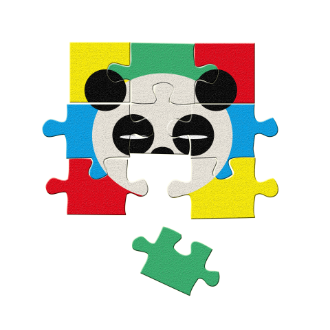 Cute color panda puzzle material Free PNG Download