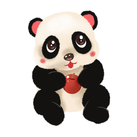 Hand drawn cute panda decorative PNG Free Download