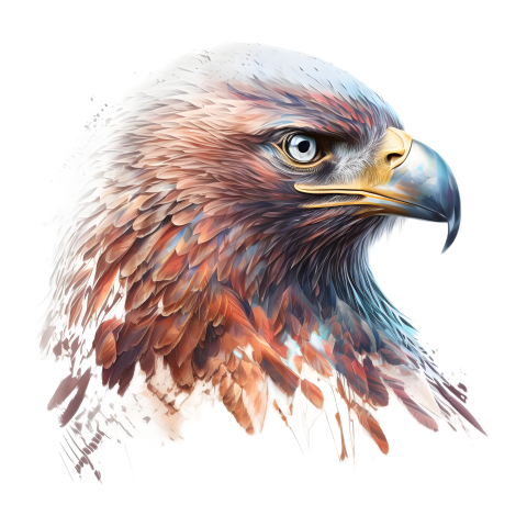 Eagle head red illustration background PNG Free Download