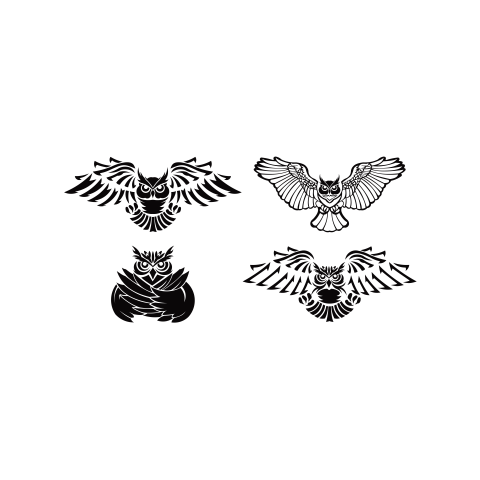 Owl logo  vector illustrations emblem PNG Free Download