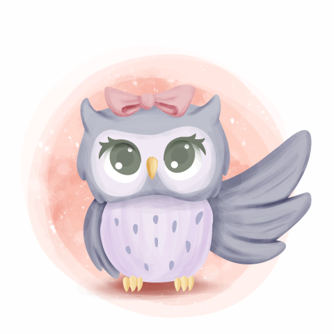 Cute owl rise the wing PNG Free Download