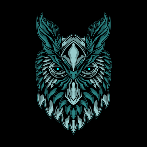 Illustration of mystical owl head Free PNG Download