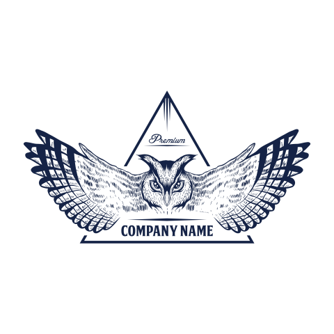 Owl badge hand draw PNG Free Download