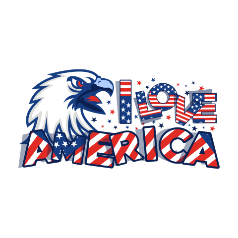 I love america with eagle PNG Free Download