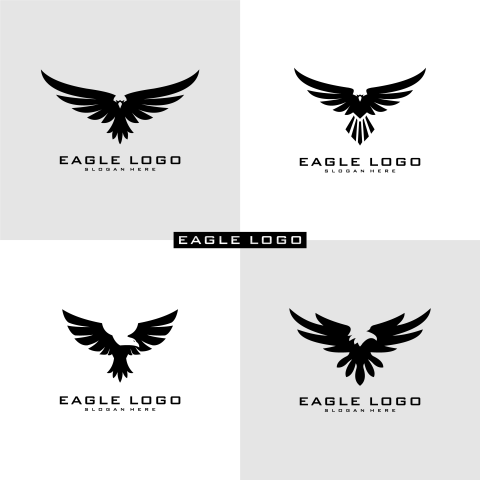 Set of eagle logo vector PNG free Download