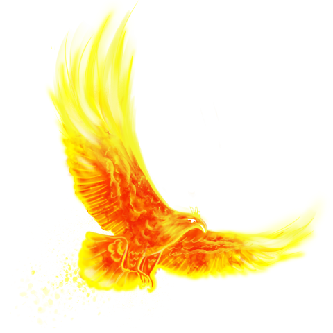 Golden flying fire eagle element PNG Free Download