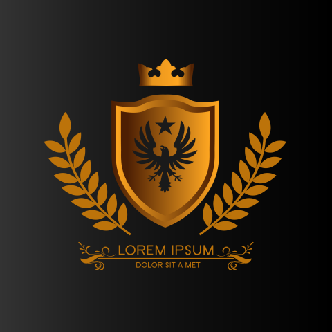 Luxurious eagle logo with gold PNG free Download