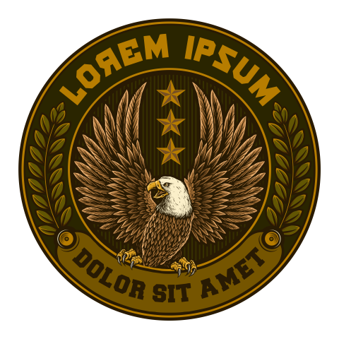 Eagle with vintage badges vector PNG Free Download