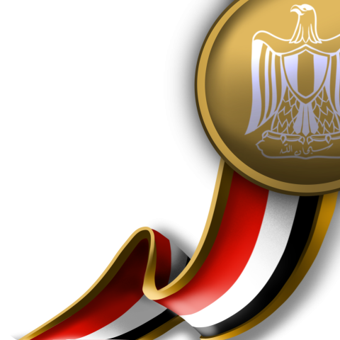 Elegant egypt flag with eagle PNG free Download