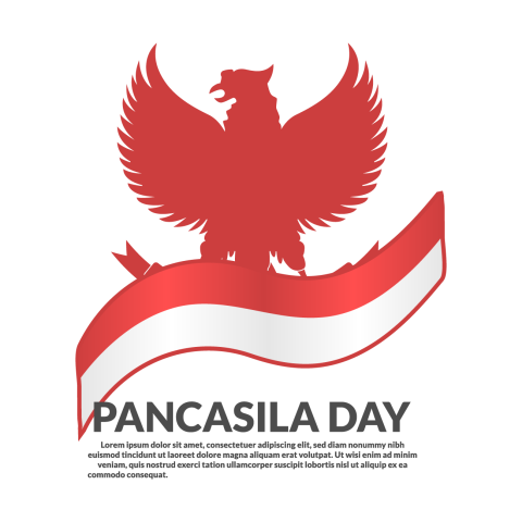 Pancasila day eagle element red PNG free Download