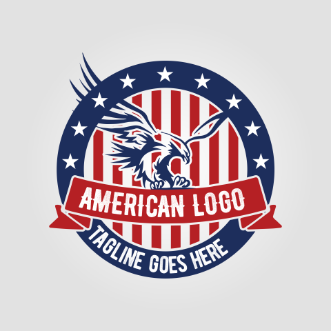 American style logo design template PNG free Download