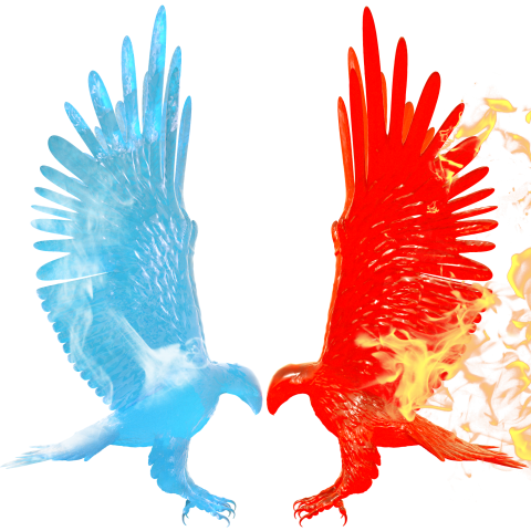 Ice fire blue and red PNG Free Download