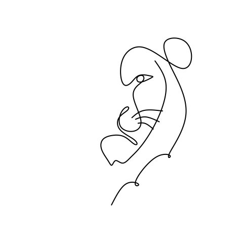 Continuous line drawing of lion PNG Free Download