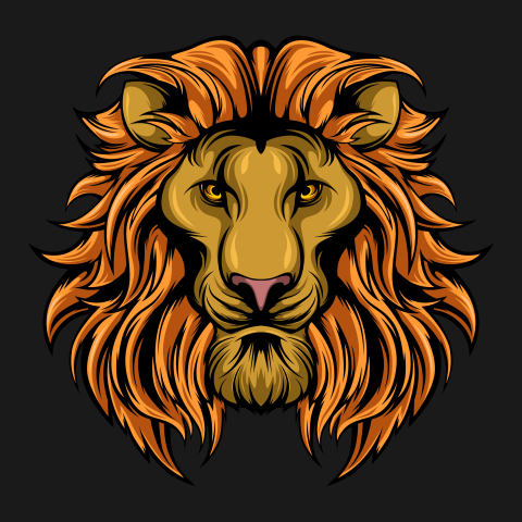 Awesome lion head design PNG Free Download