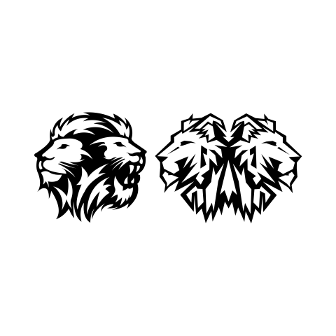 Lion head logo design vector PNG Free Download