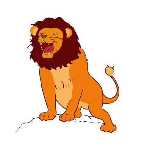 Yellow and vicious lion PNG Free Download