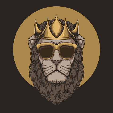 Lion king crown head vector PNG Free Download