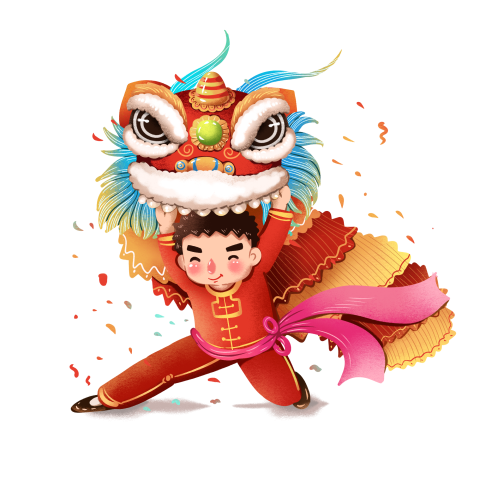 Lion dance dragon festival chinese PNG Free Download