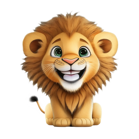 Cute lion clipart illustration PNG Free Download