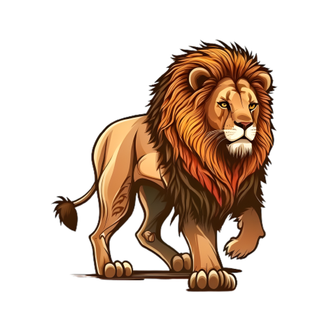 Lion animal illustration PNG Free Download