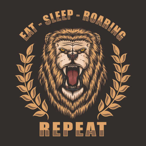 Lion roaring illustration PNG free Download