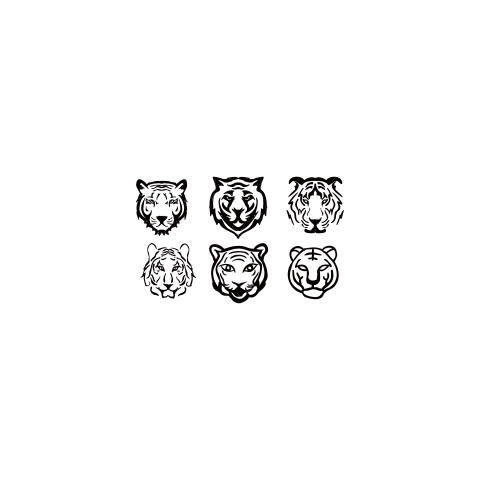 Tiger animal illustration logo set PNG Free Download