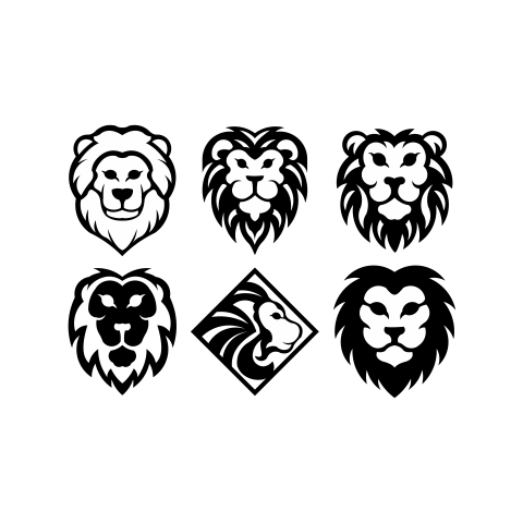 Lion head logo template lion PNG Free Download