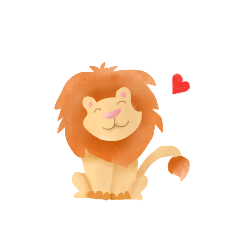 Hand painted cartoon lion frame PNG Free Download