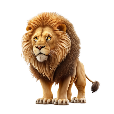 Lion realistic photo white background PNG Free Download