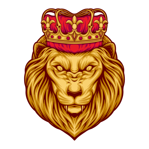 Classic elegant lion king crown PNG Free Download