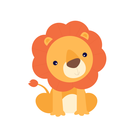 Cute little lion hand drawn PNG Free Download