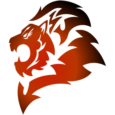 Red lion head vector design PNG Free Download