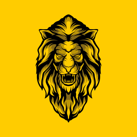 Golden lion illustration PNG Free Download