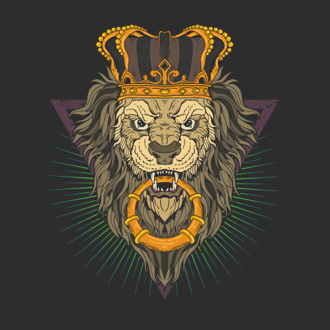 Lion head illustration vector graphic PNG Free Download