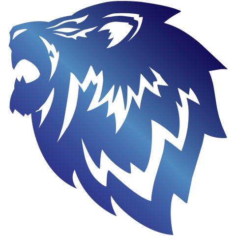 Blue lion logo for esports PNG Free Download