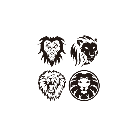 Lion head   vector logo PNG Free Download