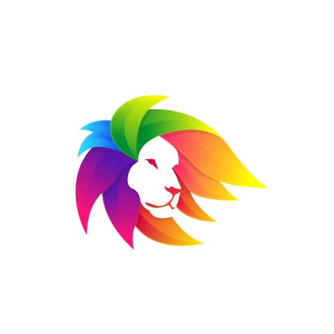 Lion modern color full icon PNG Free Download