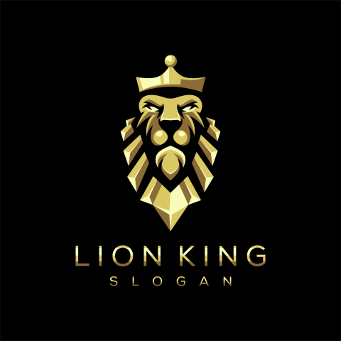 Awesome lion king logo vector illustration